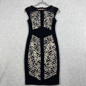 Joseph Ribkoff Knit Sheath Dress Bodycon Womens Size 2 Cocktail Glam Evening